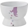 Frisco Cat Print Non-skid Elevated Ceramic Cat Bowl, Short
