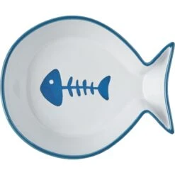 Frisco Fish Shaped Non-skid Ceramic Cat Bowl -Pet Cat Supplies Store 256111 PT4. AC SS1800 V1616522607