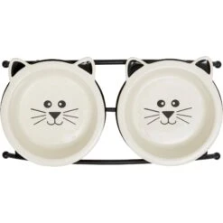 Frisco Cat Face Non-skid Elevated Double Ceramic Cat Bowl 10 Frisco Cat Face Non-skid Elevated Double Ceramic Cat Bowl -Pet Cat Supplies Store 256113 PT4. AC SS1800 V1615312897