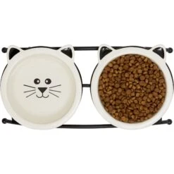 Frisco Cat Face Non-skid Elevated Double Ceramic Cat Bowl 11 Frisco Cat Face Non-skid Elevated Double Ceramic Cat Bowl -Pet Cat Supplies Store 256113 PT5. AC SS1800 V1615311146