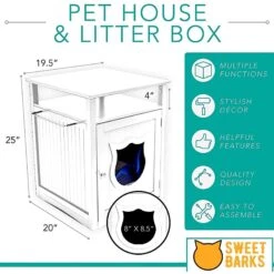 Sweet Barks Wooden Nightstand Cat Litter Box Enclosure -Pet Cat Supplies Store 258689 PT3. AC SS1800 V1607642539