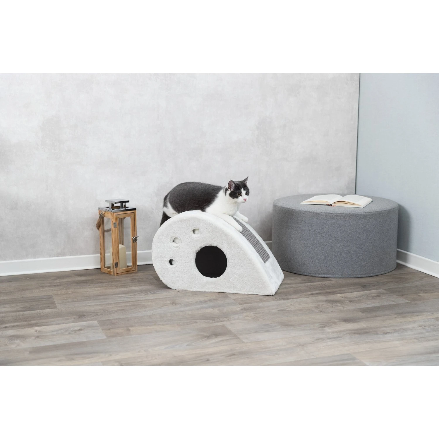 TRIXIE Topi 13-in Plush Carpet Cat Condo 1 TRIXIE Topi 13-in Plush Carpet Cat Condo