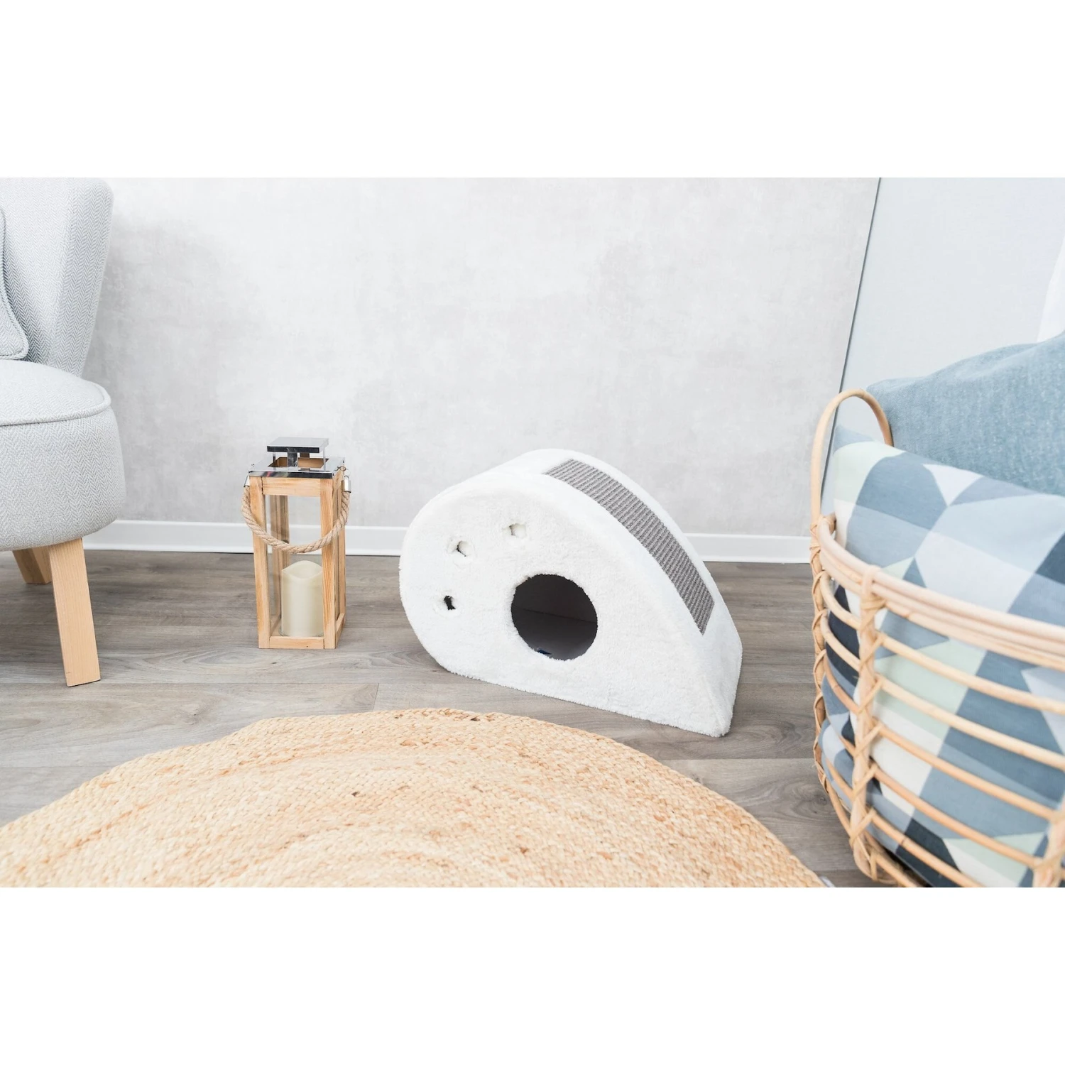 TRIXIE Topi 13-in Plush Carpet Cat Condo 3 TRIXIE Topi 13-in Plush Carpet Cat Condo - Image 3