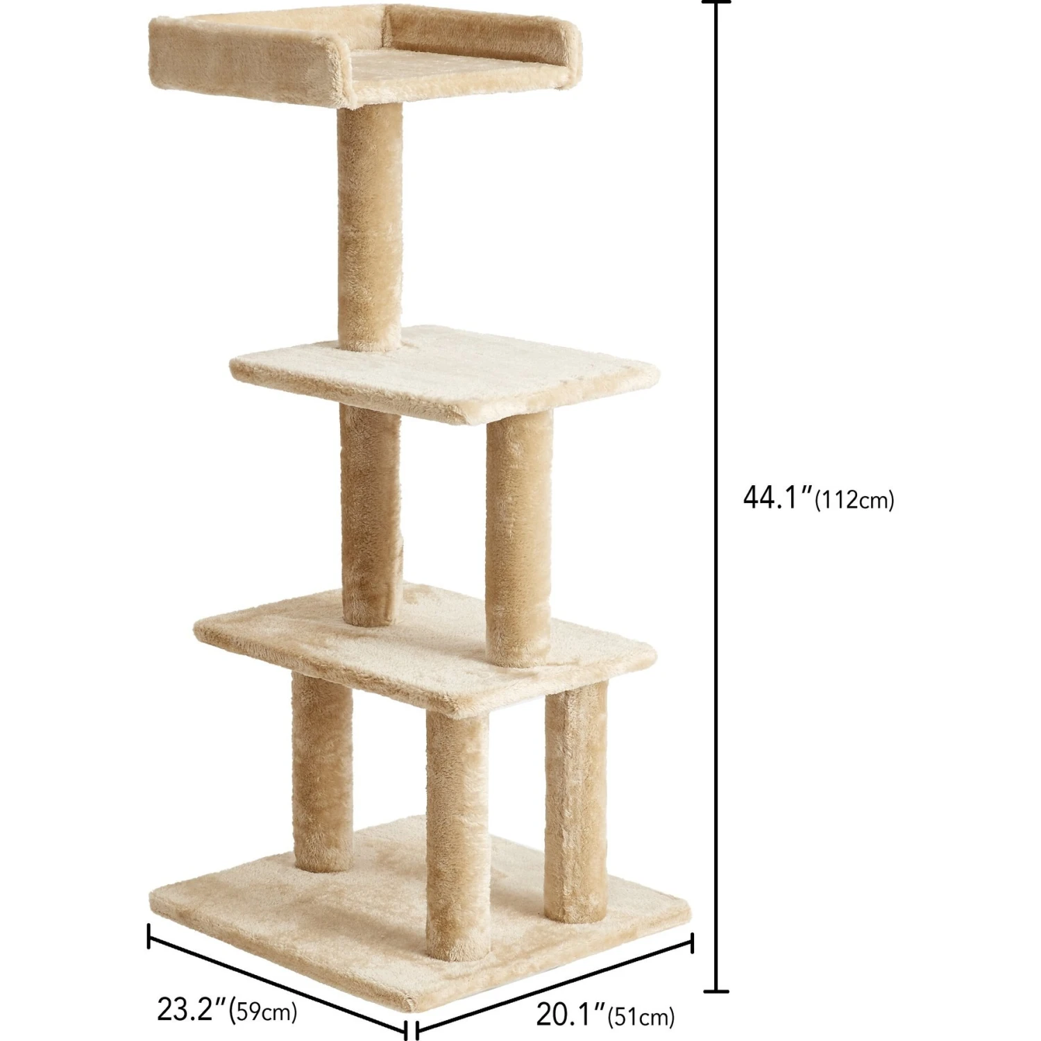 Two By Two The Sycamore 44.1-in Faux-Fleece Cat Tree, Beige 2 Two By Two The Sycamore 44.1-in Faux-Fleece Cat Tree, Beige - Image 2