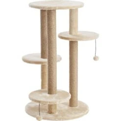 Two By Two The Fir 36.2-in Faux-Fleece Cat Tree, Beige -Pet Cat Supplies Store 261435 PT2. AC SS1800 V1606148516