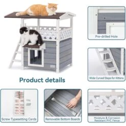 Petsfit Outdoor Cat House -Pet Cat Supplies Store 261505 PT4. AC SS1800 V1605660133