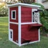 Petsfit 2-Story Weatherproof Outdoor Cat House
