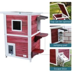 Petsfit 2-Story Weatherproof Outdoor Cat House -Pet Cat Supplies Store 261512 PT2. AC SS1800 V1605663149