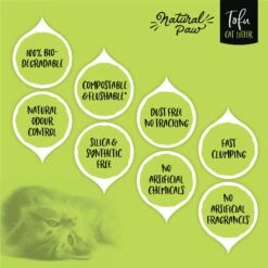 Natural Paw Tofu Cat Litter Refill Bag, 4.5-lb Bag -Pet Cat Supplies Store 261667 PT4. AC SS1800 V1605664638