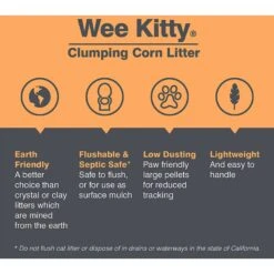 Rufus & Coco Wee Kitty Unscented Clumping Corn Cat Litter -Pet Cat Supplies Store 261674 PT2. AC SS1800 V1605655640