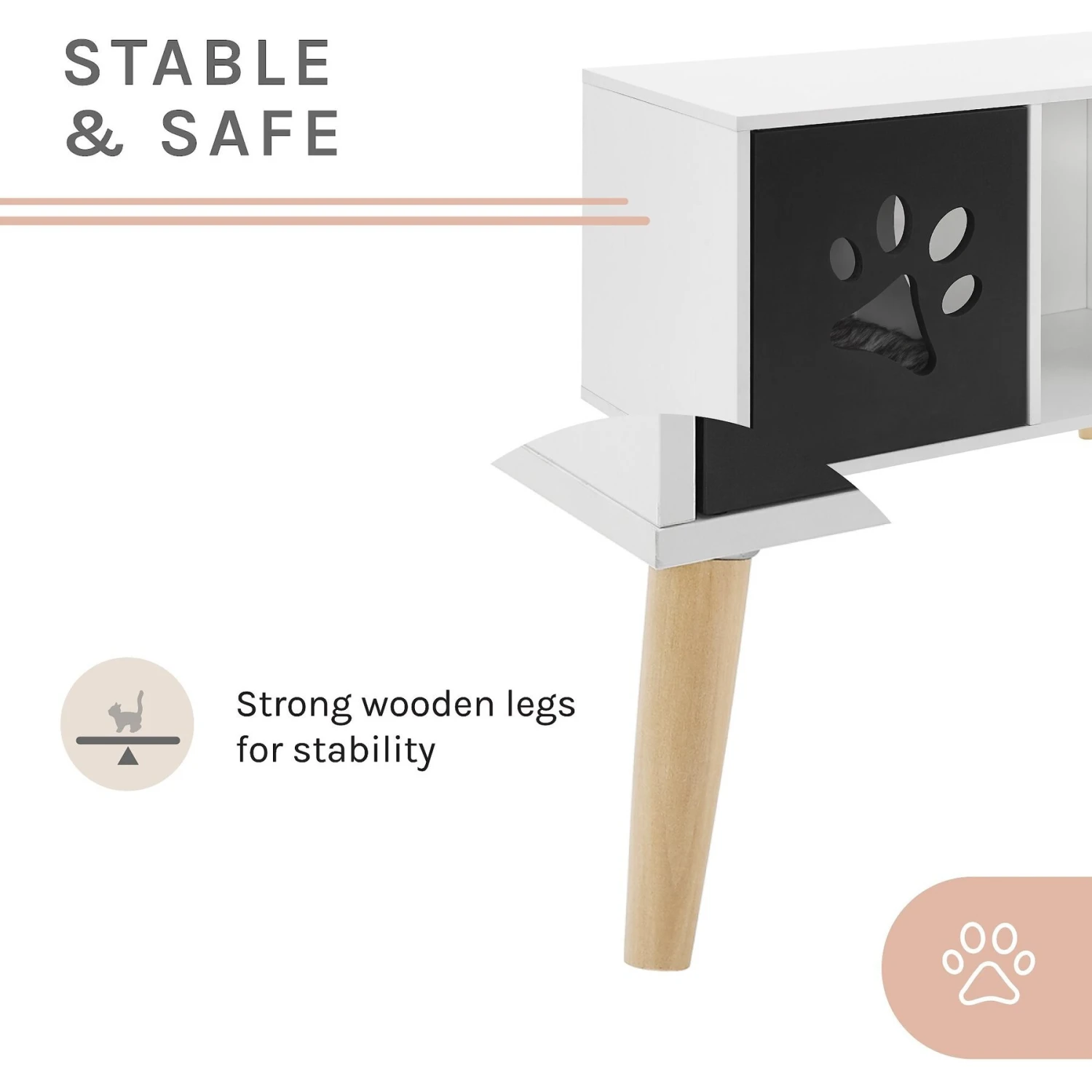 Sam's Pets Convertible 22-in Cat Tree End Table, Black & White 6 Sam's Pets Convertible 22-in Cat Tree End Table, Black & White - Image 6