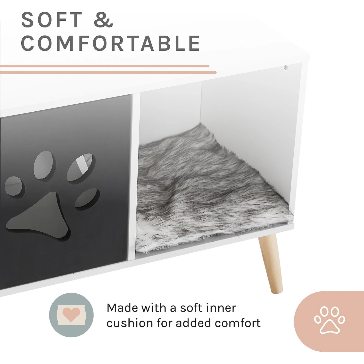 Sam's Pets Convertible 22-in Cat Tree End Table, Black & White 7 Sam's Pets Convertible 22-in Cat Tree End Table, Black & White - Image 7