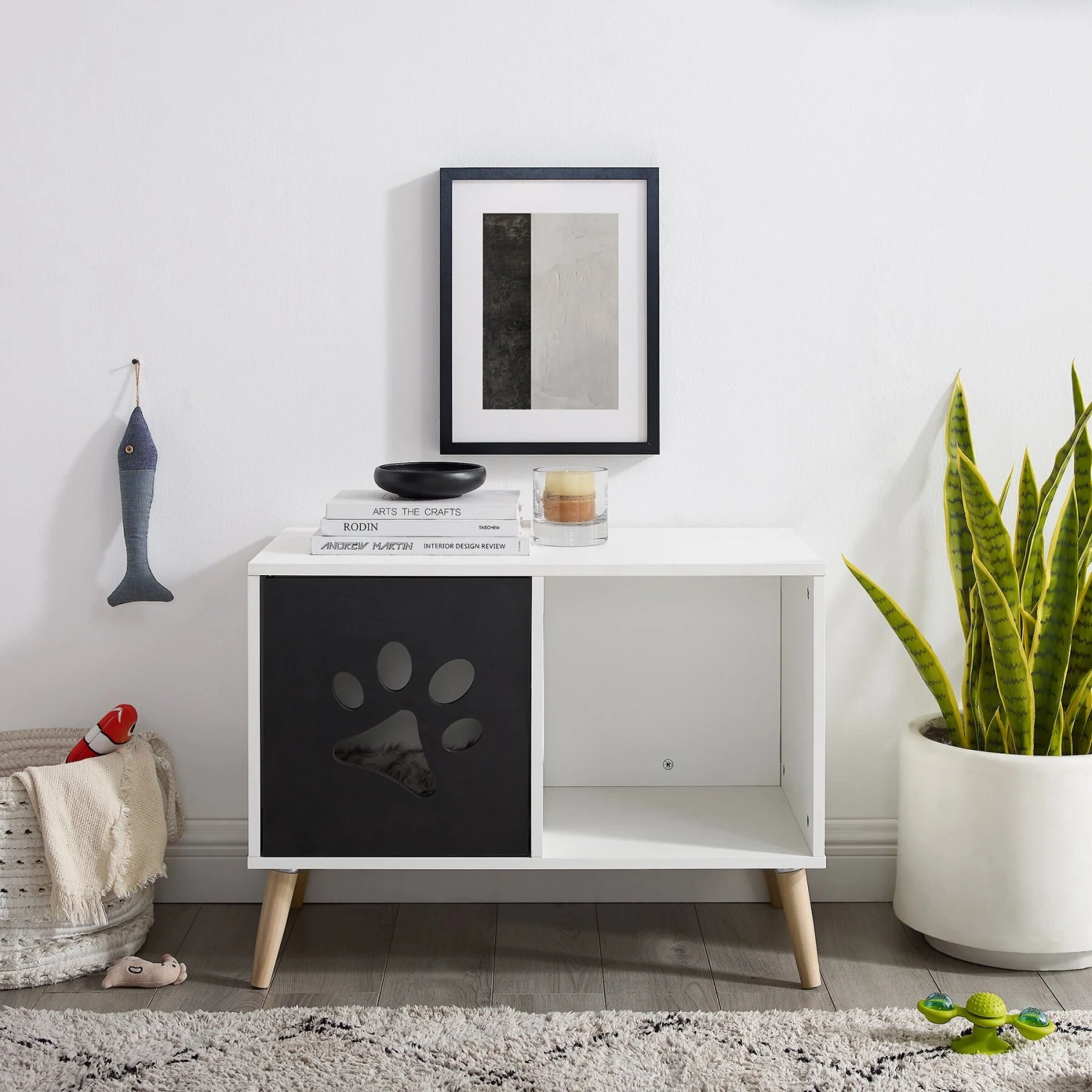 Sam's Pets Convertible 22-in Cat Tree End Table, Black & White 8 Sam's Pets Convertible 22-in Cat Tree End Table, Black & White - Image 8