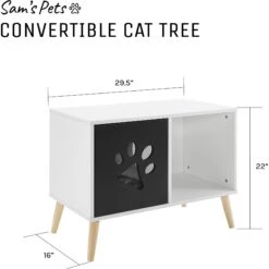 Sam's Pets Convertible 22-in Cat Tree End Table, Black & White 17 Sam's Pets Convertible 22-in Cat Tree End Table, Black & White -Pet Cat Supplies Store 261866 PT8. AC SS1800 V1634934419