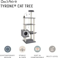 Sam's Pets Tyrone 70.5-in Cat Tree, Gray -Pet Cat Supplies Store 261874 PT2. AC SS1800 V1635092802