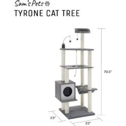 Sam's Pets Tyrone 70.5-in Cat Tree, Gray -Pet Cat Supplies Store 261874 PT8. AC SS1800 V1635095843