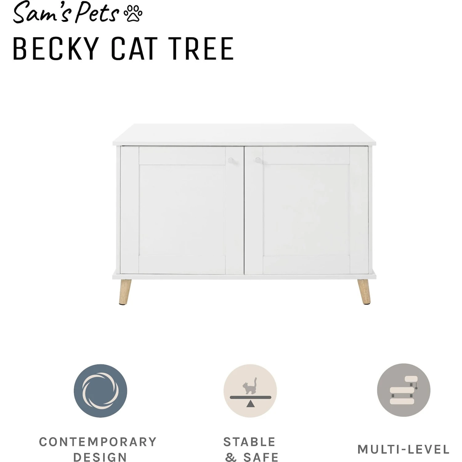 Sam's Pets Becky 24.5-in Cat Tree End Table & Litter Box Enclosure, White 3 Sam's Pets Becky 24.5-in Cat Tree End Table & Litter Box Enclosure, White - Image 3