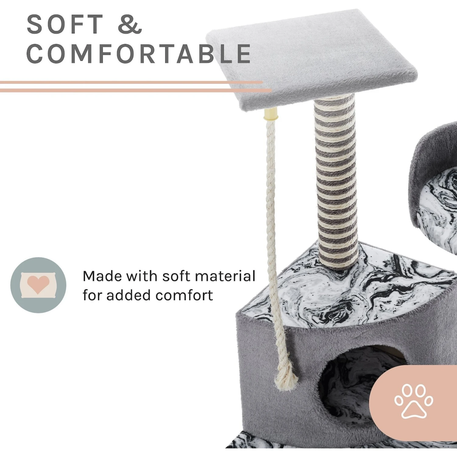 Sam's Pets Dazzle 47-in Cat Scratching Tree, Gray 7 Sam's Pets Dazzle 47-in Cat Scratching Tree, Gray - Image 7