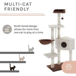 Sam's Pets Sam 54-in Cat Tree, White 12 Sam's Pets Sam 54-in Cat Tree, White -Pet Cat Supplies Store 261906 PT3. AC SS1800 V1635017478