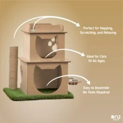 On2Pets Modern Wooden Cat House & Loft, Beige -Pet Cat Supplies Store 262110 PT6. AC SS1800 V1671027825