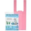 Doggie Walk Bags Citrus Scented Tie Handle Cat Litter Bags, Pink, 140 Count