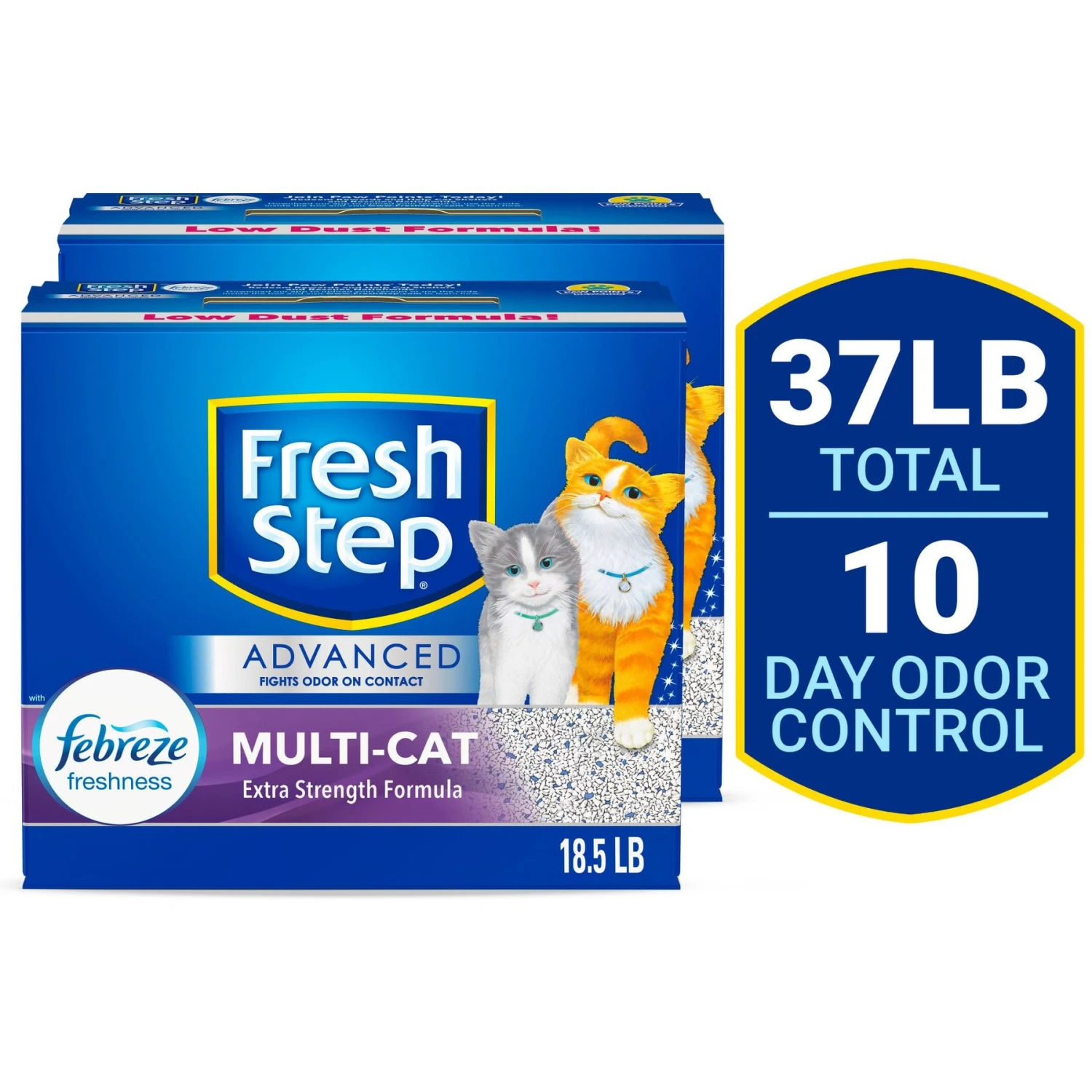 Fresh Step Advanced Multi-Cat Febreze Freshness Scented Clumping Clay Cat Litter, 18.5-lb Box 1 Fresh Step Advanced Multi-Cat Febreze Freshness Scented Clumping Clay Cat Litter, 18.5-lb Box