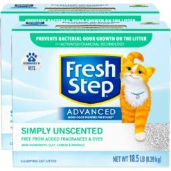 Fresh Step Advanced Simply Unscented Clumping Clay Cat Litter, 18.5-lb Box -Pet Cat Supplies Store 266344 PT6. AC SS1800 V1694455091