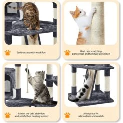 Yaheetech 79-in Plush Cat Tree & Condo, Dark Gray/White -Pet Cat Supplies Store 266560 PT5. AC SS1800 V1691161707