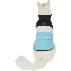Frisco Mediumweight Colorblock Insulated Dog & Cat Puffer Coat With Pocket, Blue -Pet Cat Supplies Store 268311 PT2. AC SS1800 V1628785016