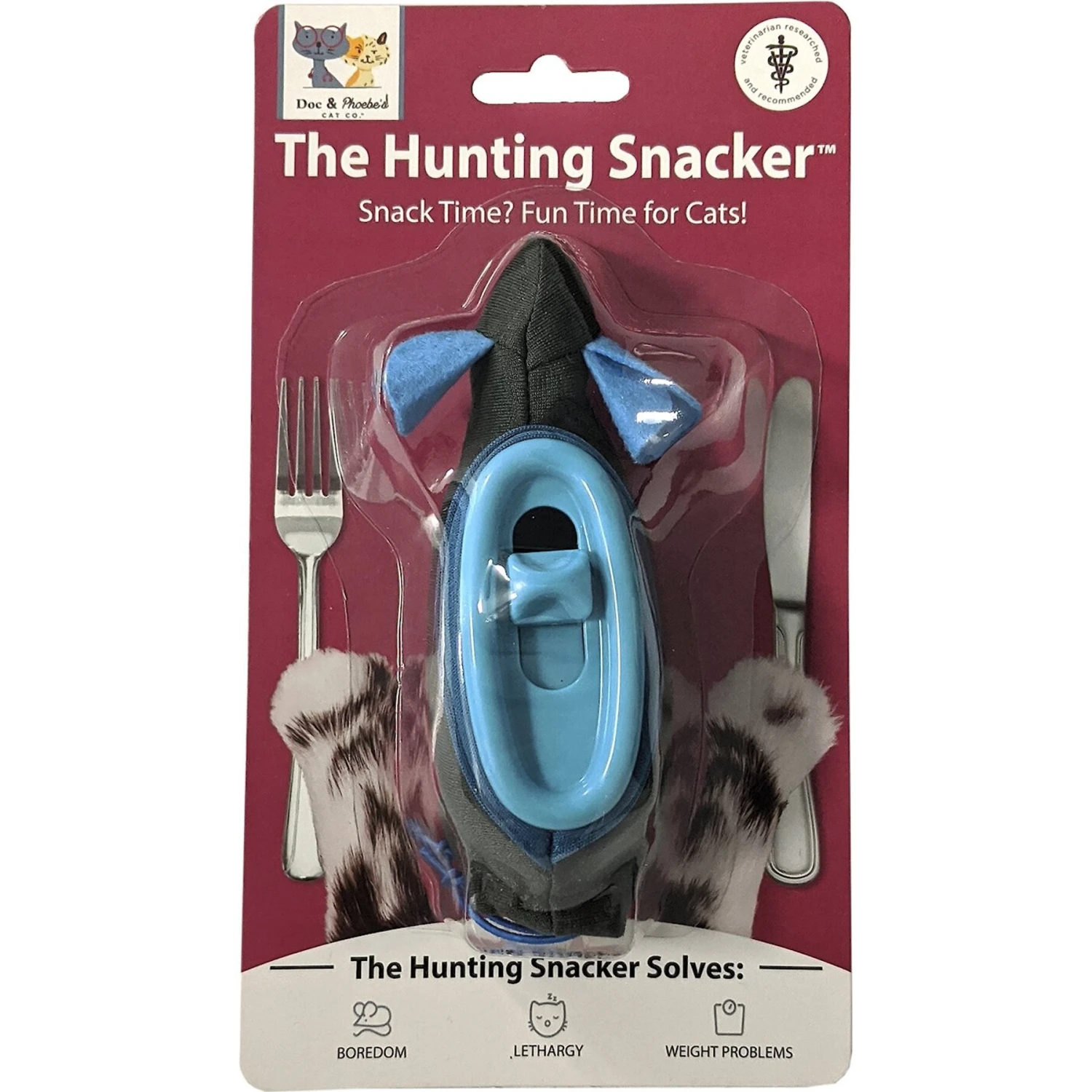 Doc & Phoebe's Cat Co. The Hunting Snacker Interactive Cat Treat Toy, Blue 2 Doc & Phoebe's Cat Co. The Hunting Snacker Interactive Cat Treat Toy, Blue - Image 2