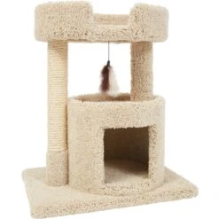 Frisco 27-in Real Carpet Cat Tree With Condo And Oval Perch -Pet Cat Supplies Store 282747 PT4. AC SS1800 V1621948719