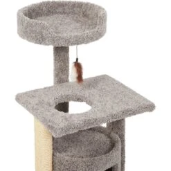 Frisco 37-in Real Carpet Cat Tree With Condo, Grey -Pet Cat Supplies Store 282755 PT3. AC SS1800 V1621949298