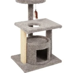 Frisco 37-in Real Carpet Cat Tree With Condo, Grey -Pet Cat Supplies Store 282755 PT4. AC SS1800 V1621949342