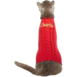 Frisco Personalized Dog & Cat Cable Knitted Sweater -Pet Cat Supplies Store 285168 PT3. AC SS1800 V1628777262