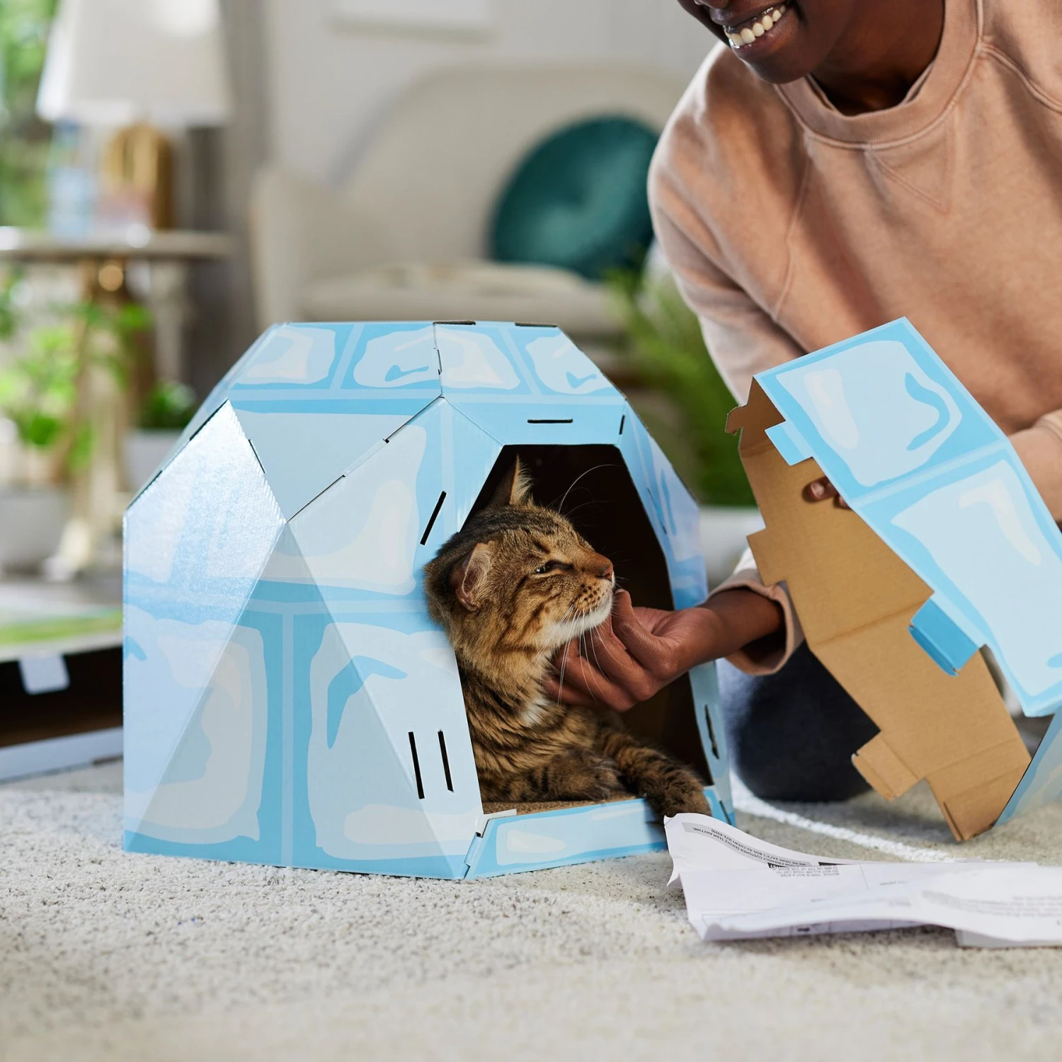 Frisco Igloo Cardboard Cat House 4 Frisco Igloo Cardboard Cat House - Image 4