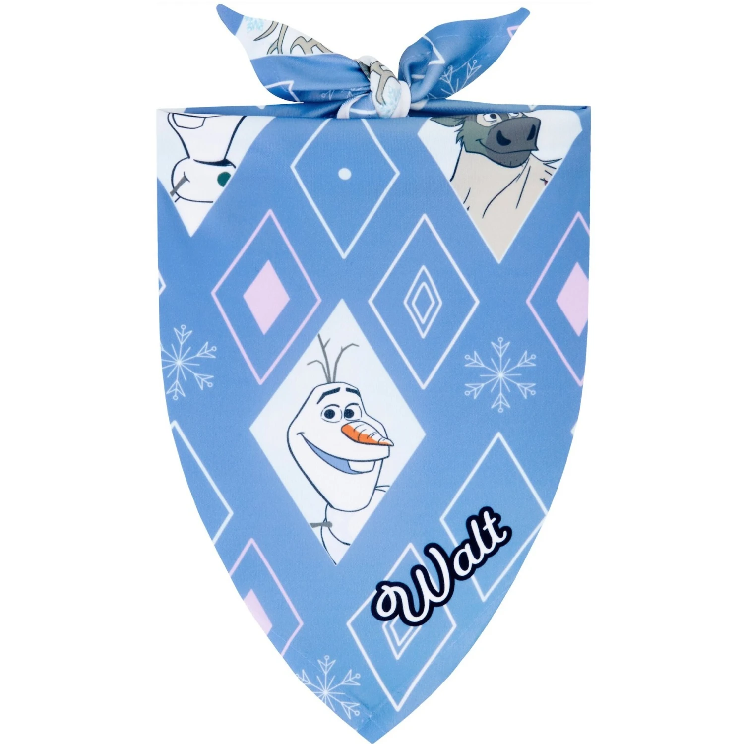 Disney Frozen's Olaf Diamond Pattern Personalized Dog & Cat Bandana 1 Disney Frozen's Olaf Diamond Pattern Personalized Dog & Cat Bandana