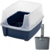 Frisco Plastic Litter Scooper With Caddy & IRIS USA Open Top Litter Box With Scatter Shield