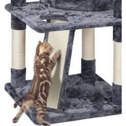 Yaheetech 68.5-in Plush Cat Tower, Dark Gray -Pet Cat Supplies Store 306515 PT5. AC SS1800 V1624373255