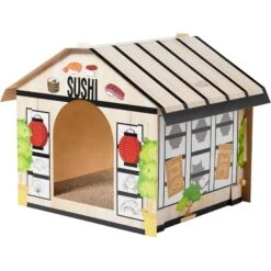 Pet Cat Supplies Store 35 Frisco Sushi Shop Cardboard Cat House
