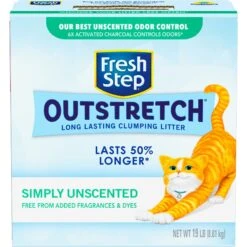 Fresh Step Outstretch Concentrated Unscented Clumping Clay Cat Litter, 19-lb Box -Pet Cat Supplies Store 308949 PT6. AC SS1800 V1694465598