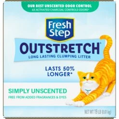 Fresh Step Outstretch Concentrated Unscented Clumping Clay Cat Litter, 19-lb Box -Pet Cat Supplies Store 308949 PT7. AC SS1800 V1694464707