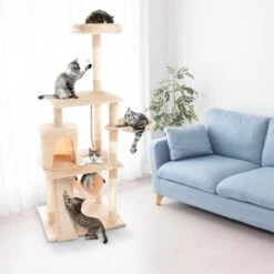 Pet Adobe 4-Tier 61.5-in Cat Tree & Condo -Pet Cat Supplies Store 314983 PT3. AC SS1800 V1626389499
