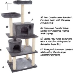 Pet Adobe 5-Tier 58.5-in Cat Tree & Condo 9 Pet Adobe 5-Tier 58.5-in Cat Tree & Condo -Pet Cat Supplies Store 314985 PT2. AC SS1800 V1626397611