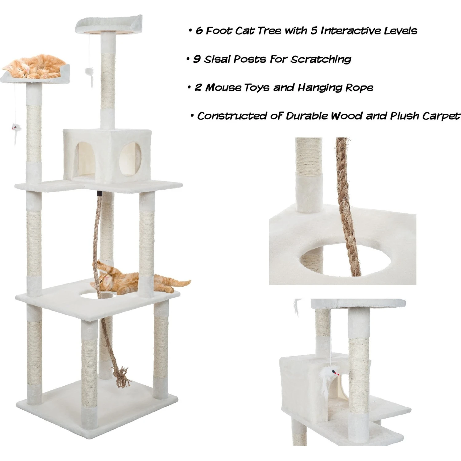 Pet Adobe Multi-Level 71.5-in Cat Tree & Condo 3 Pet Adobe Multi-Level 71.5-in Cat Tree & Condo - Image 3
