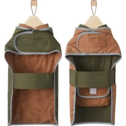 Frisco Lightweight Olive Reversible Packable Dog Raincoat -Pet Cat Supplies Store 315116 PT5. AC SS1800 V1646437977