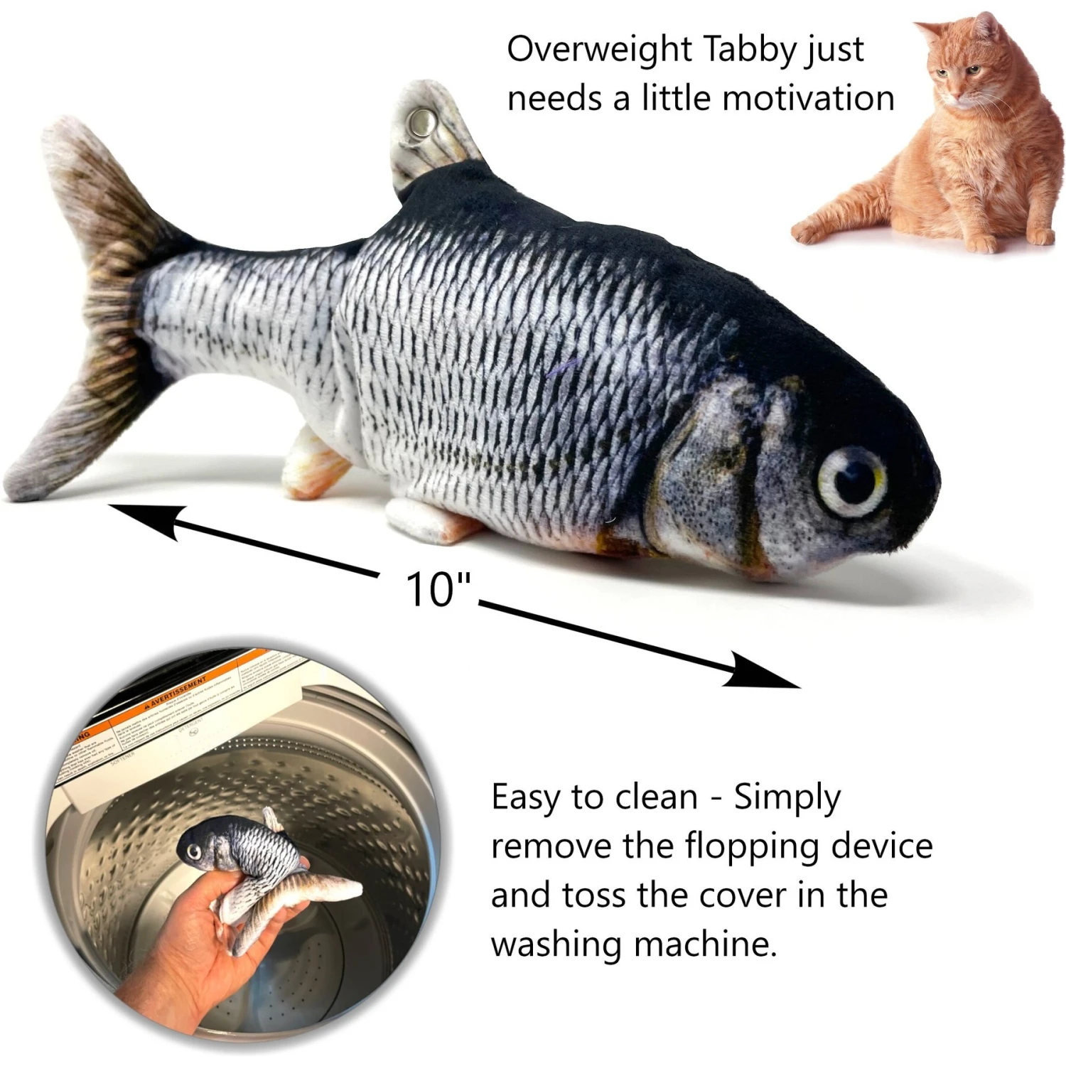 Pet Fit For Life Robotic Floppy Fish & Wand Cat Toy 6 Pet Fit For Life Robotic Floppy Fish & Wand Cat Toy - Image 6