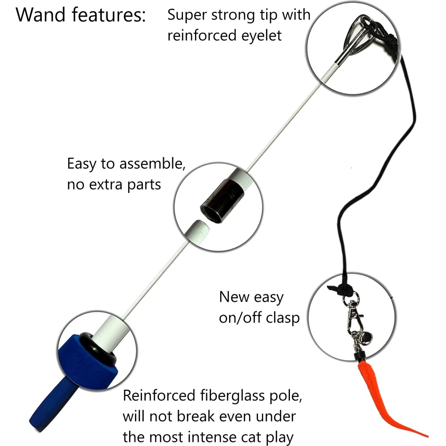 Pet Fit For Life Robotic Floppy Fish & Wand Cat Toy 7 Pet Fit For Life Robotic Floppy Fish & Wand Cat Toy - Image 7