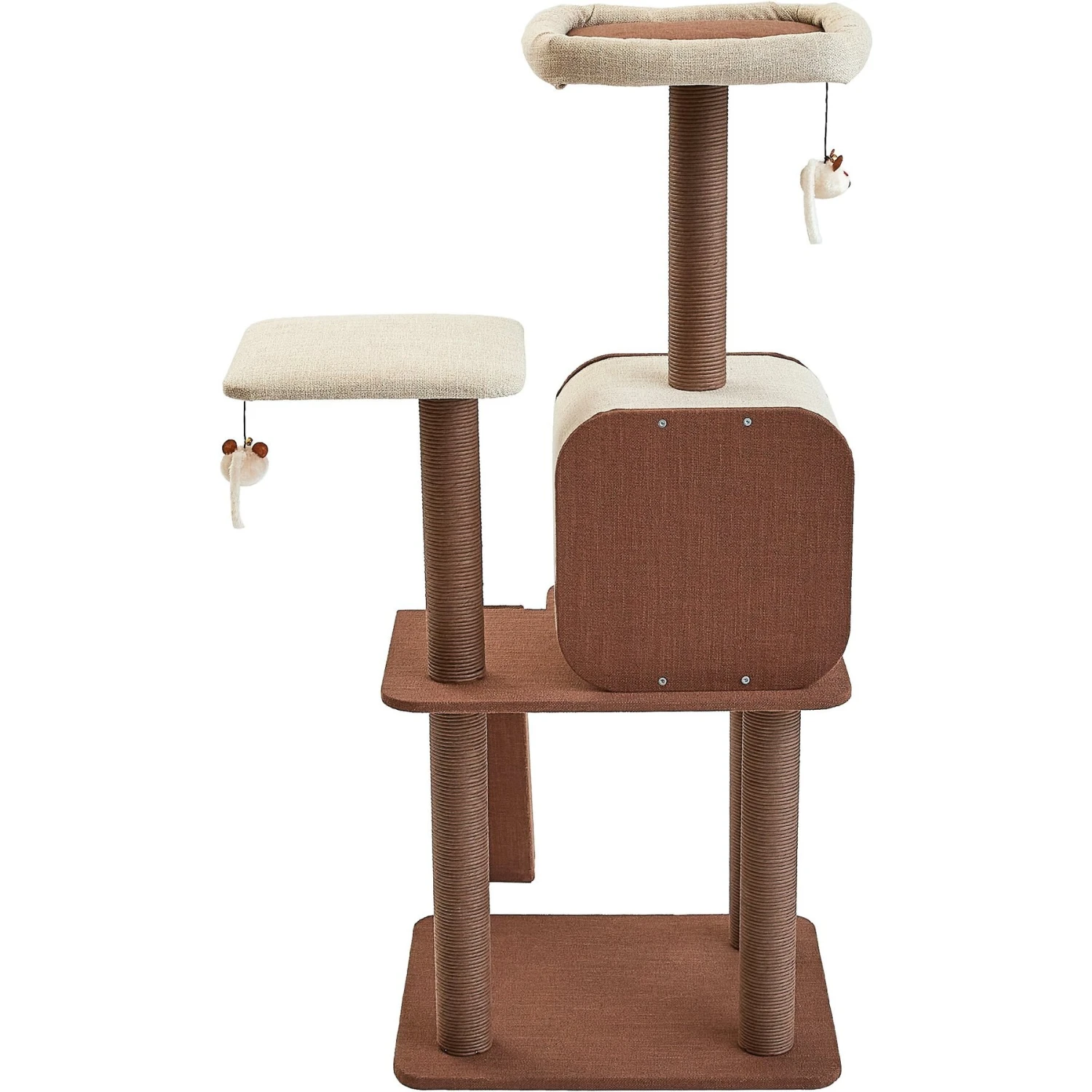 Two By Two The Redwood 53-in Cat Tree & Condo, Beige/Brown 2 Two By Two The Redwood 53-in Cat Tree & Condo, Beige/Brown - Image 2
