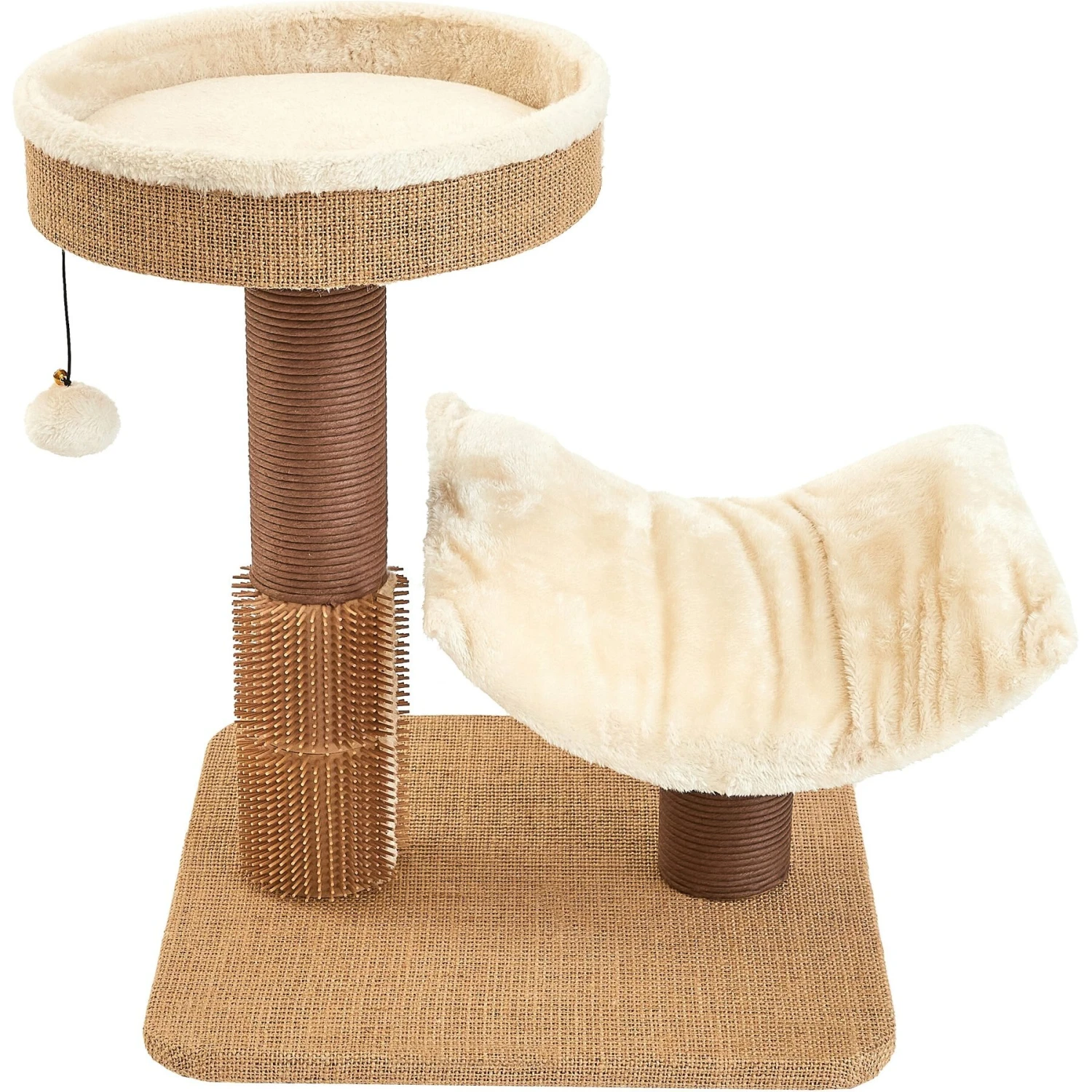 Two By Two The Yaupon 21.5-in Cat Tree & Lounger, Beige 1 Two By Two The Yaupon 21.5-in Cat Tree & Lounger, Beige