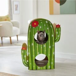 Frisco Cactus Cardboard Cat House, 2-Story -Pet Cat Supplies Store 317725 PT3. AC SS1800 V1642099098